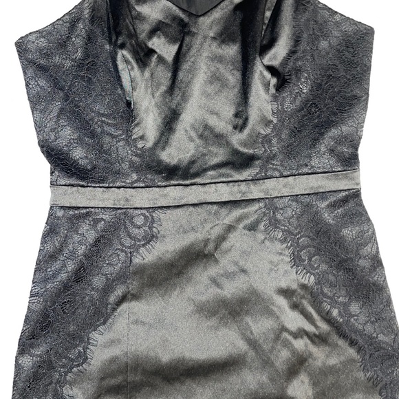New Guess Los Angeles Satin Lace sheer Fitted 4 S - Picture 2 of 9